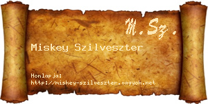 Miskey Szilveszter névjegykártya