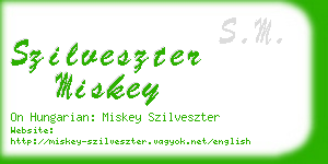 szilveszter miskey business card